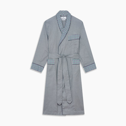 Green Multi Check Contrast Cotton Gown Image 5