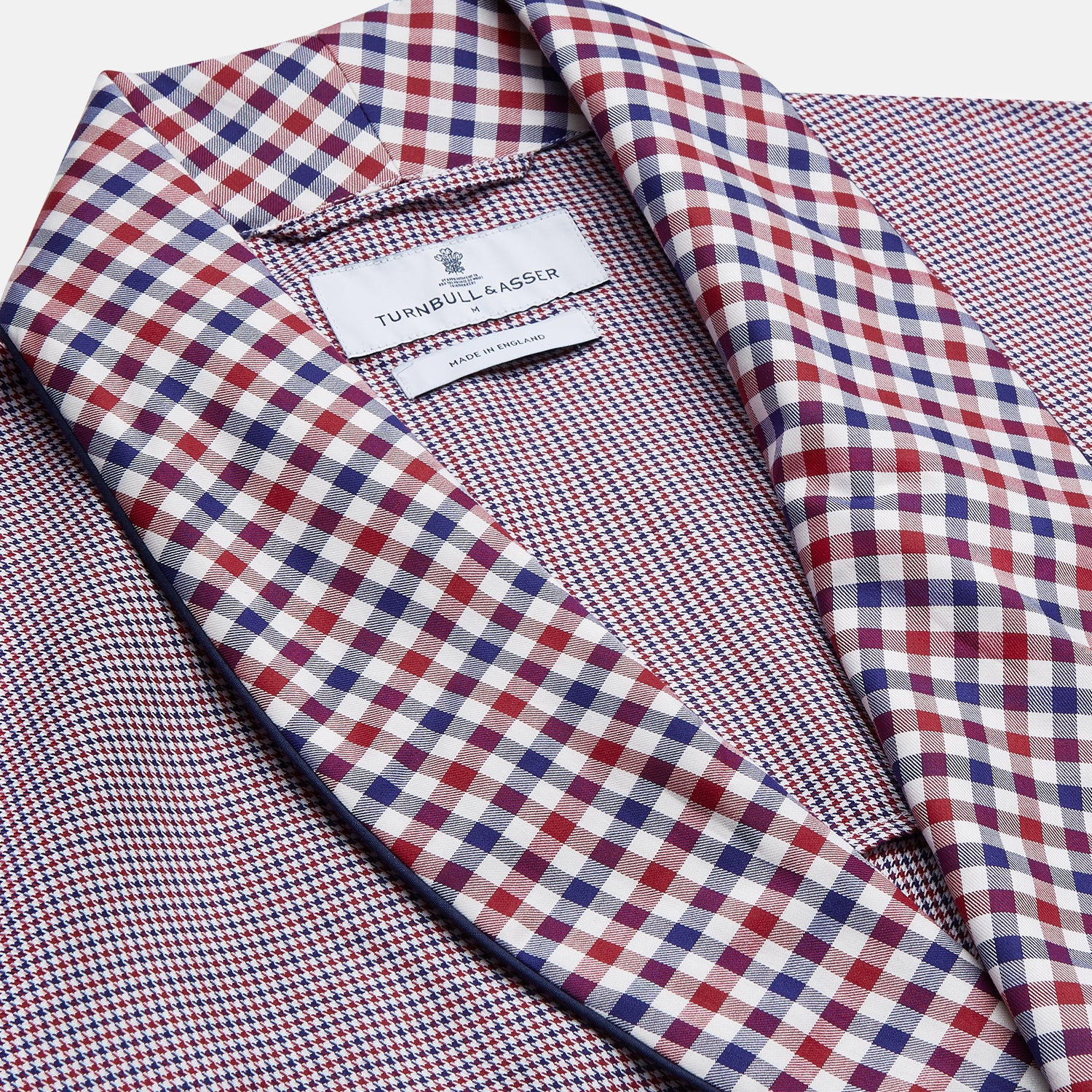 View 2 of product Burgundy Multi Check Contrast Cotton Gown