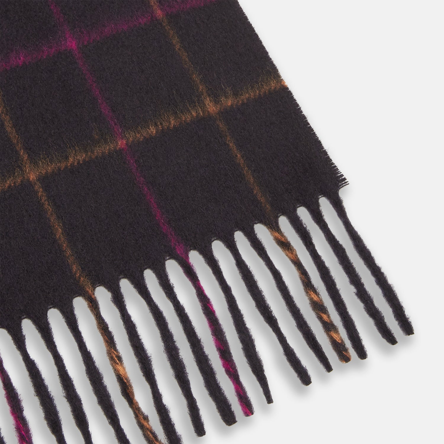 View 3 of product Purple Multi Tattersall Check Cashmere Scarf