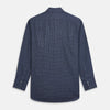View 7 of product Navy Check Regular Fit Flannel Shirt with T&A Collar and 3 Button Cuffs