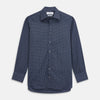 View 2 of product Navy Check Regular Fit Flannel Shirt with T&A Collar and 3 Button Cuffs