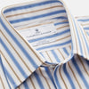 View 4 of product Blue Multi Stripe Regular Fit Shirt with T&A Collar and 3 Button Cuffs