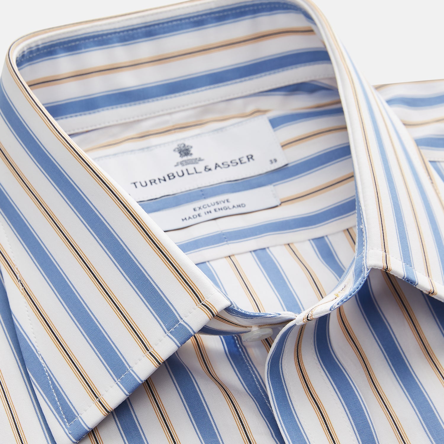 View 4 of product Blue Multi Stripe Regular Fit Shirt with T&A Collar and 3 Button Cuffs