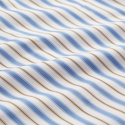 Blue Multi Stripe Regular Fit Shirt with T&A Collar and 3 Button Cuffs Image 5