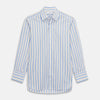 View 1 of product Blue Multi Stripe Regular Fit Shirt with T&A Collar and 3 Button Cuffs
