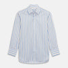 Blue Multi Stripe Regular Fit Shirt with T&A Collar and 3 Button Cuffs