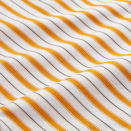 Orange Multi Stripe Regular Fit Shirt with T&A Collar and 3 Button Cuffs Image 5