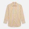 View 2 of product Orange Multi Stripe Regular Fit Shirt with T&A Collar and 3 Button Cuffs