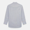 View 6 of product Blue, Orange & Navy Multi Stripe Regular Fit Shirt with T&A Collar and 3 Button Cuffs