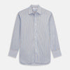 View 2 of product Blue, Orange & Navy Multi Stripe Regular Fit Shirt with T&A Collar and 3 Button Cuffs