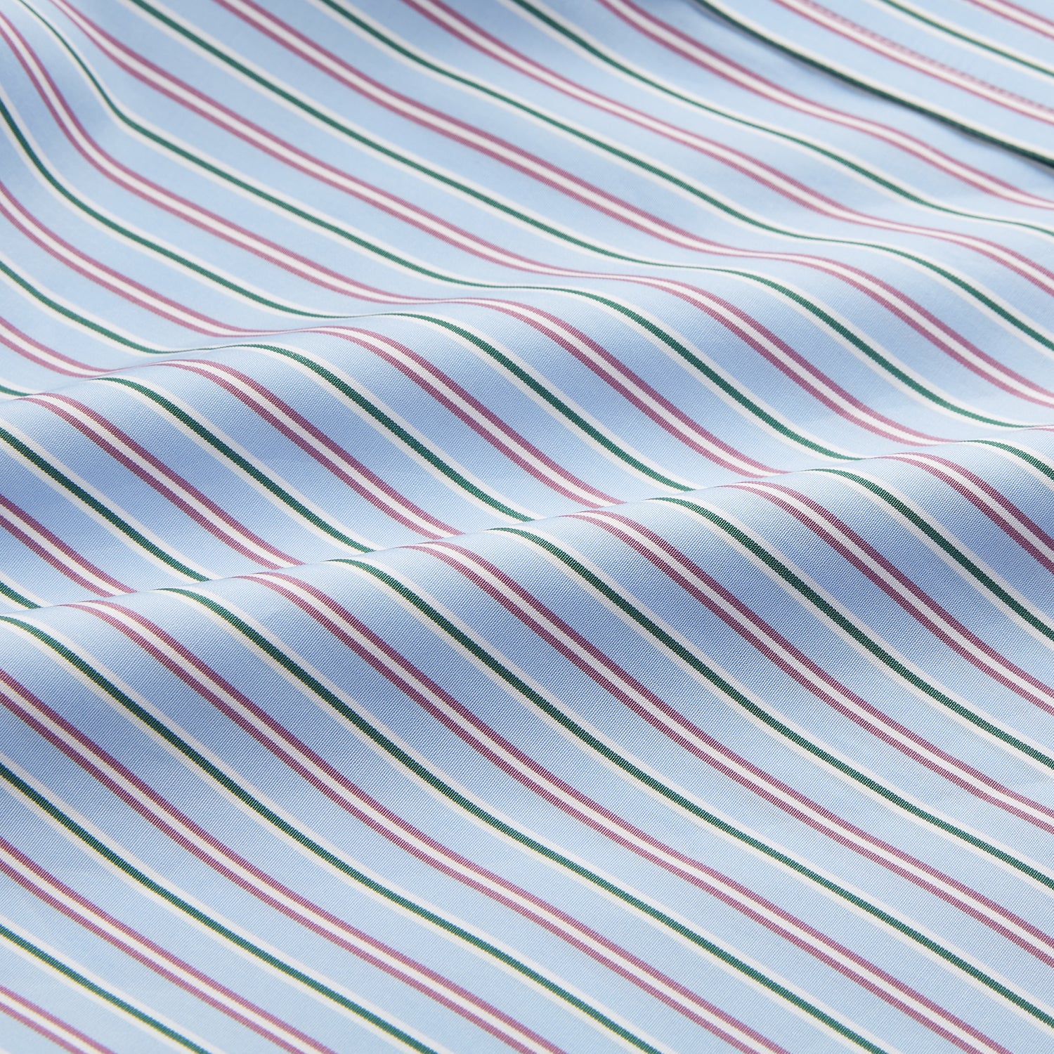 View 4 of product Blue, Purple & Green Stripe Regular Fit Shirt with T&A Collar and 3 Button Cuffs