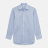 View 1 of product Blue, Purple & Green Stripe Regular Fit Shirt with T&A Collar and 3 Button Cuffs