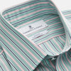 Green, Navy & Pink Stripe Regular Fit Shirt with T&A Collar and 3 Button Cuffs