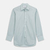 View 1 of product Green, Navy & Pink Stripe Regular Fit Shirt with T&A Collar and 3 Button Cuffs