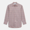 Burgundy Multi Check Regular Fit Shirt with T&A Collar and 3 Button Cuffs