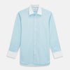 View 1 of product Green Micro-Check Regular Fit Shirt with White T&A Collar and Double Cuffs