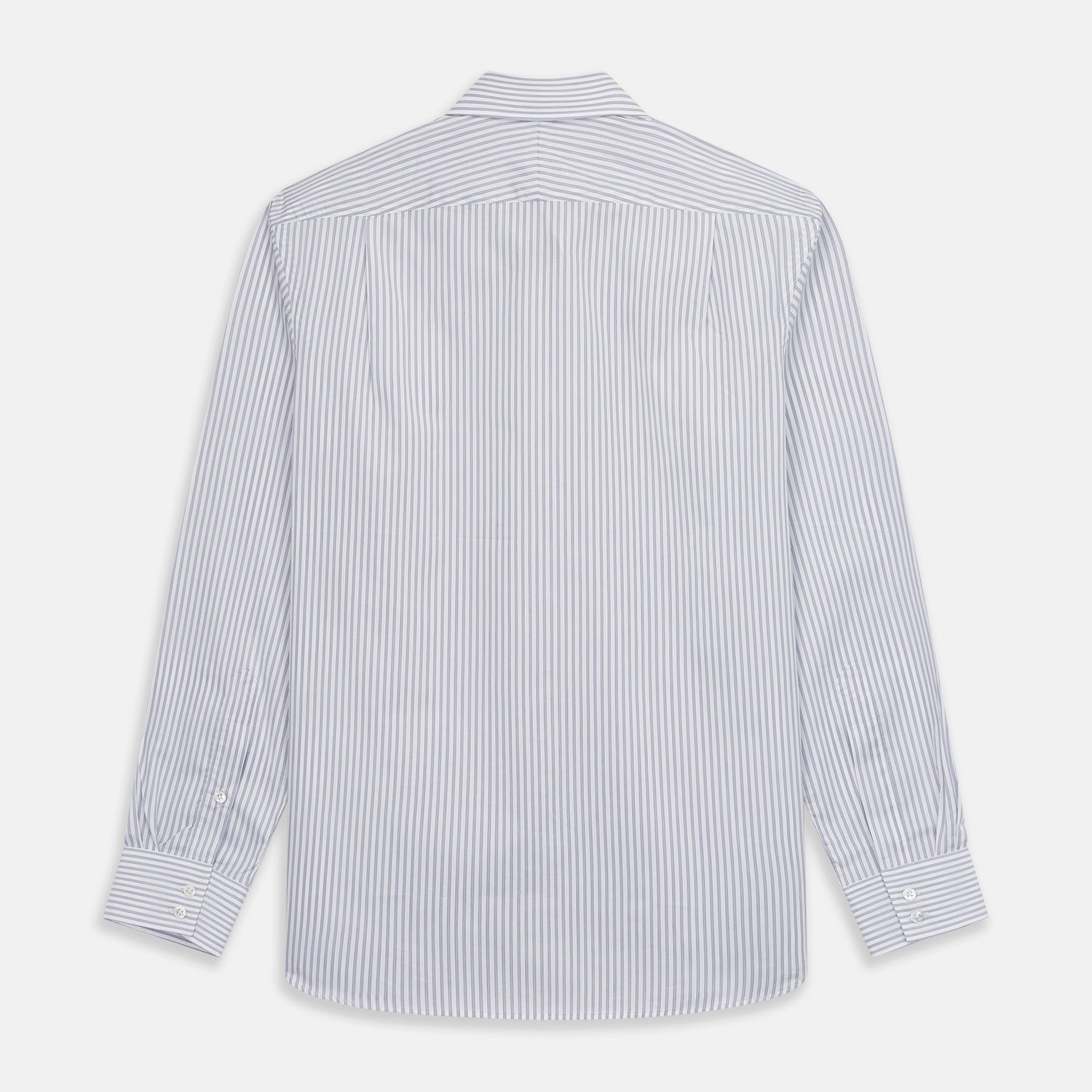 View 5 of product Grey Multi Stripe Tailored Fit Twill Shirt with Kent Collar and 2 Button Cuffs