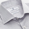 View 2 of product Grey Multi Stripe Tailored Fit Twill Shirt with Kent Collar and 2 Button Cuffs