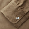 View 4 of product Brown Military Weekend Fit Cotton & Wool Shirt with Stand Collar and 1 Button Cuffs