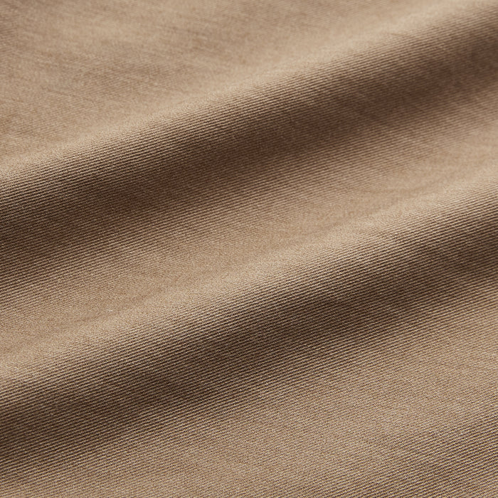 Brown Military Weekend Fit Cotton & Wool Shirt with Stand Collar and 1 Button Cuffs Image 4