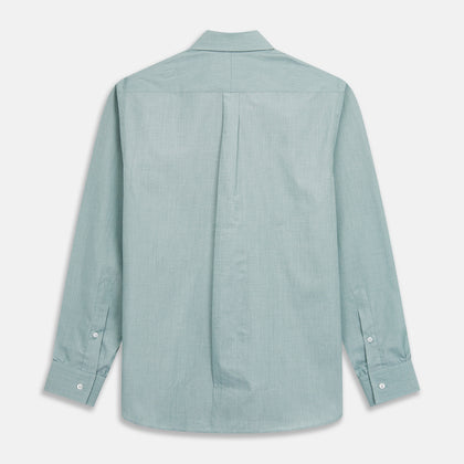 Green Weekend Fit Shirt with Long Point Collar and Single Button Cuffs Image 6