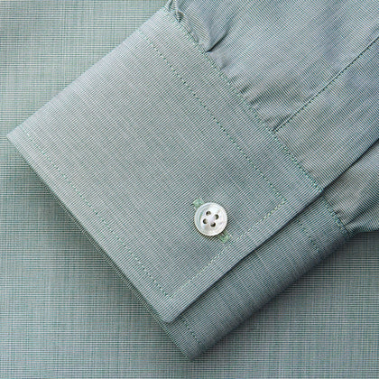 Green Weekend Fit Shirt with Long Point Collar and Single Button Cuffs Image 4