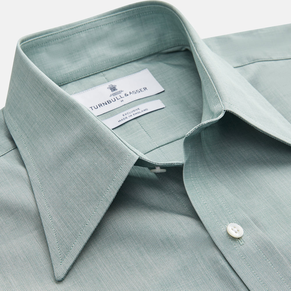 Green Weekend Fit Shirt with Long Point Collar | Turnbull & Asser Turnbull & Asser US Green Weekend Fit Shirt with Long Point Collar | Turnbull & Asser Turnbull & Asser US