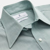 Green Weekend Fit Shirt with Long Point Collar and Single Button Cuffs