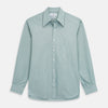Green Weekend Fit Shirt with Long Point Collar and Single Button Cuffs