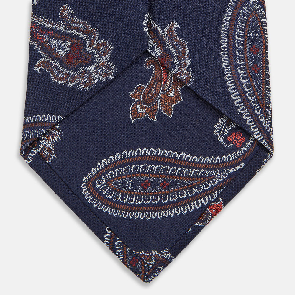 Navy Multi Paisley Silk Tie