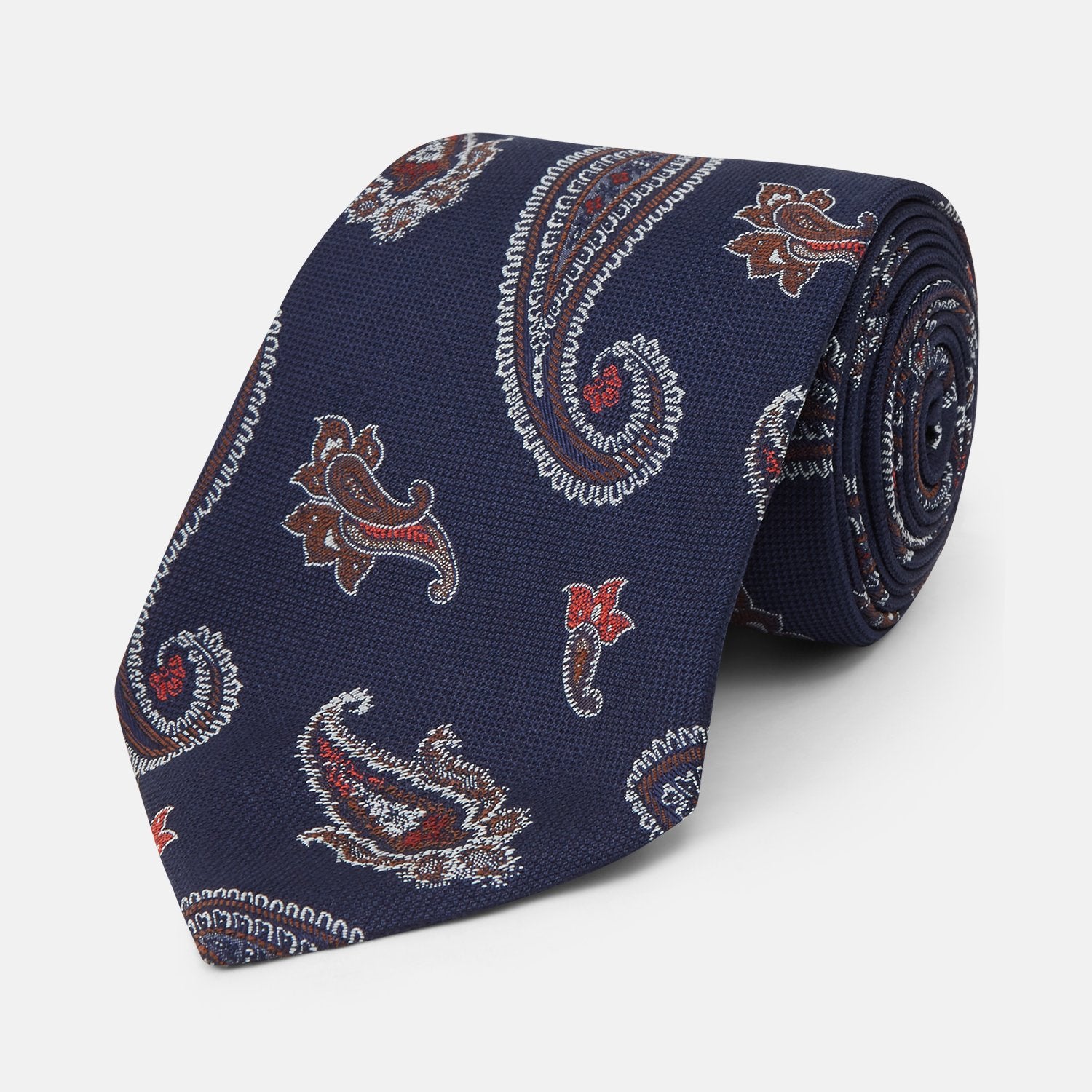 Navy Multi Paisley Silk Tie