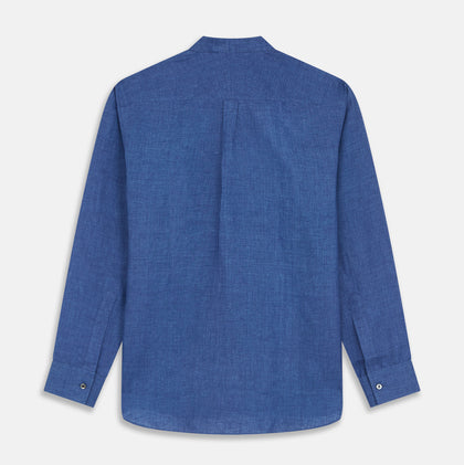 Navy Linen Weekend Fit Blake Shirt Image 4