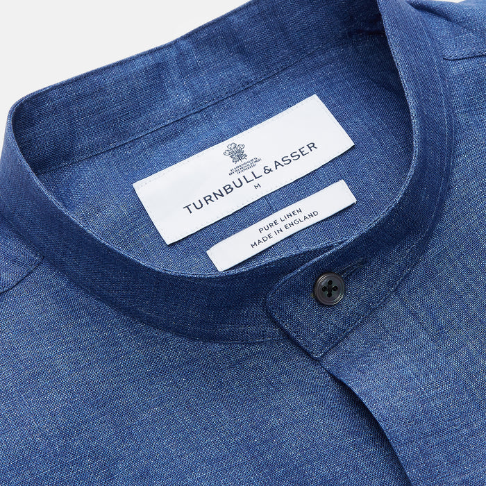 Navy Linen Weekend Fit Blake Shirt Image 1