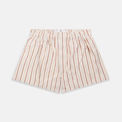 Burgundy Multi Striped Cotton Godfrey Boxer Shorts