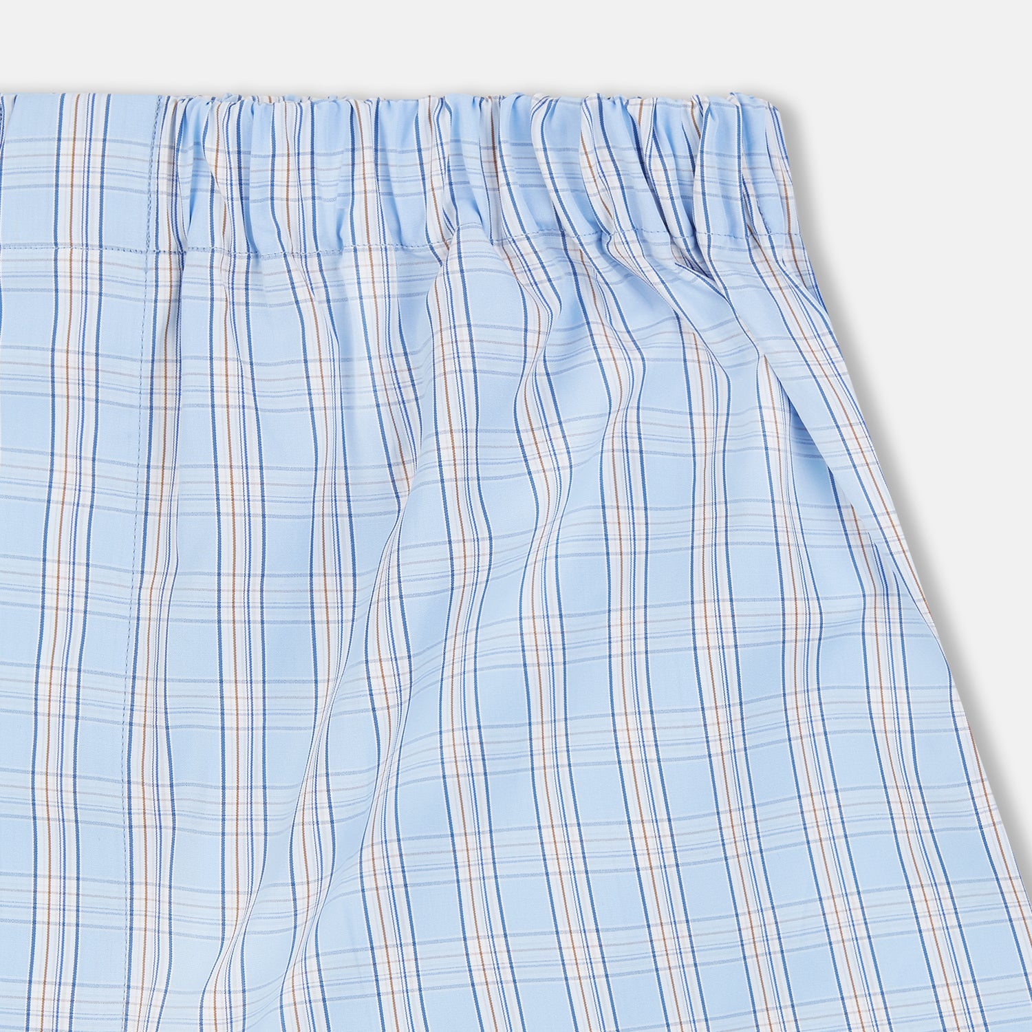 View 2 of product Pale Blue Multi Check Cotton Godfrey Boxer Shorts
