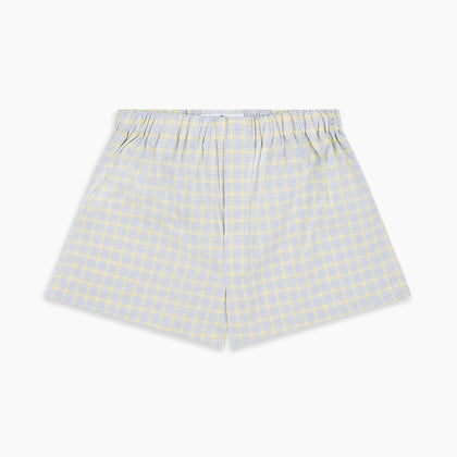 Yellow Multi Check Cotton Godfrey Boxer Shorts Image 2