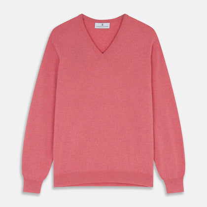Pink Cashmere Paden V-Neck Jumper