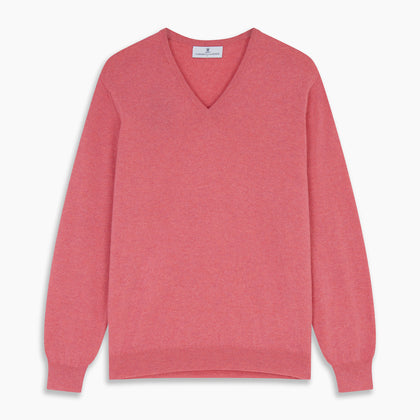 Pink Cashmere Paden V-Neck Jumper Image 3