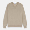 View 1 of product Beige Cashmere Paden V-Neck Jumper