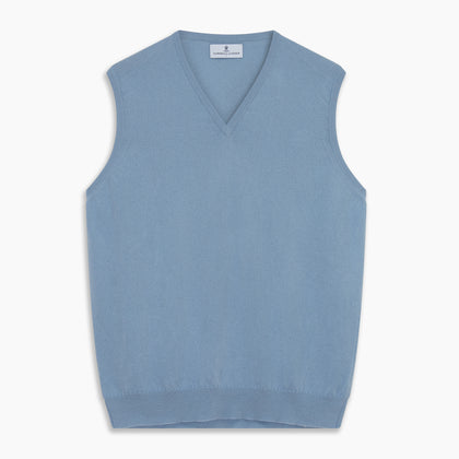Pale Blue Cashmere Ifor Slipover Image 3