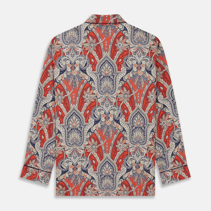 Red Baroque Silk-Blend Hyde Pyjama Set Image 5