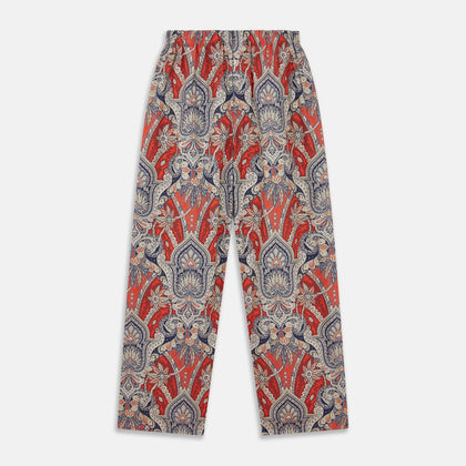 Red Baroque Silk-Blend Hyde Pyjama Set Image 4