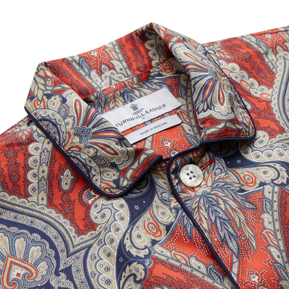 Red Baroque Silk-Blend Hyde Pyjama Set Image 1