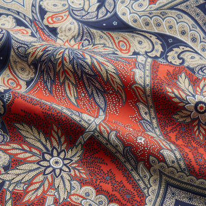Red Baroque Silk-Blend Hyde Pyjama Set Image 2