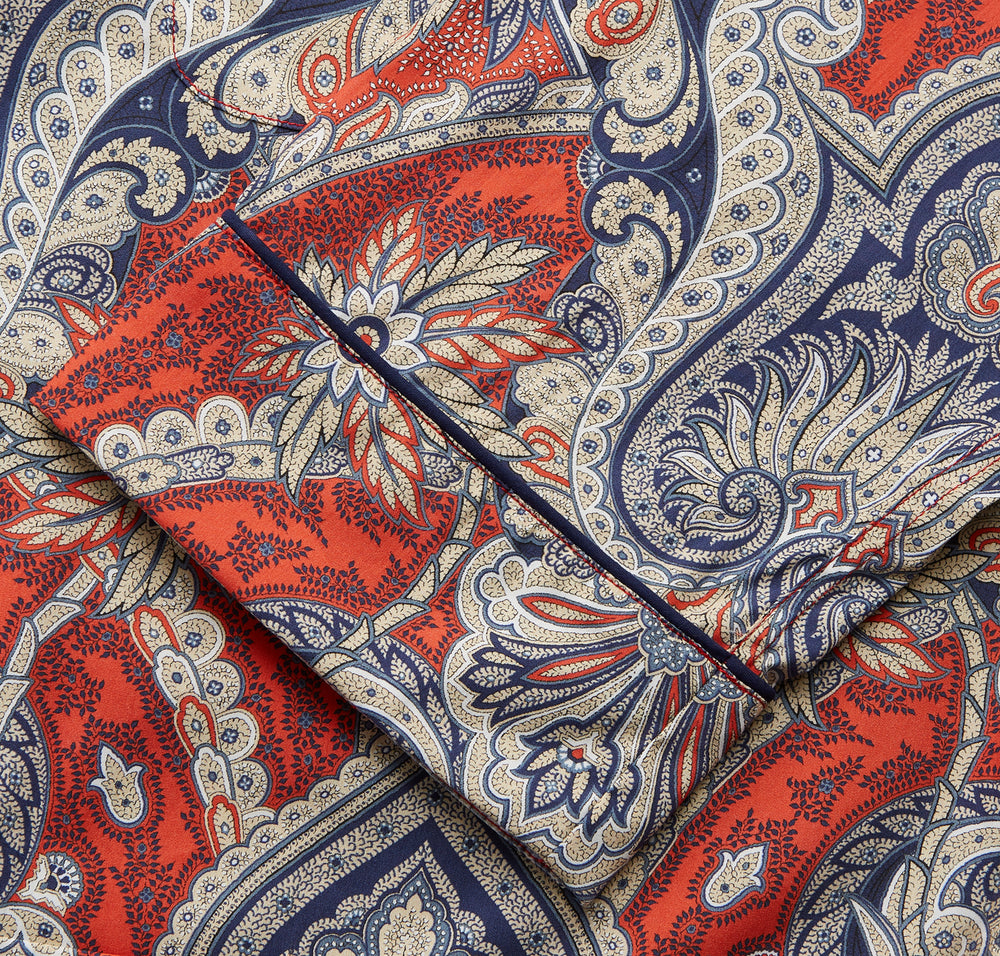 Red Baroque Silk-Blend Hyde Pyjama Set
