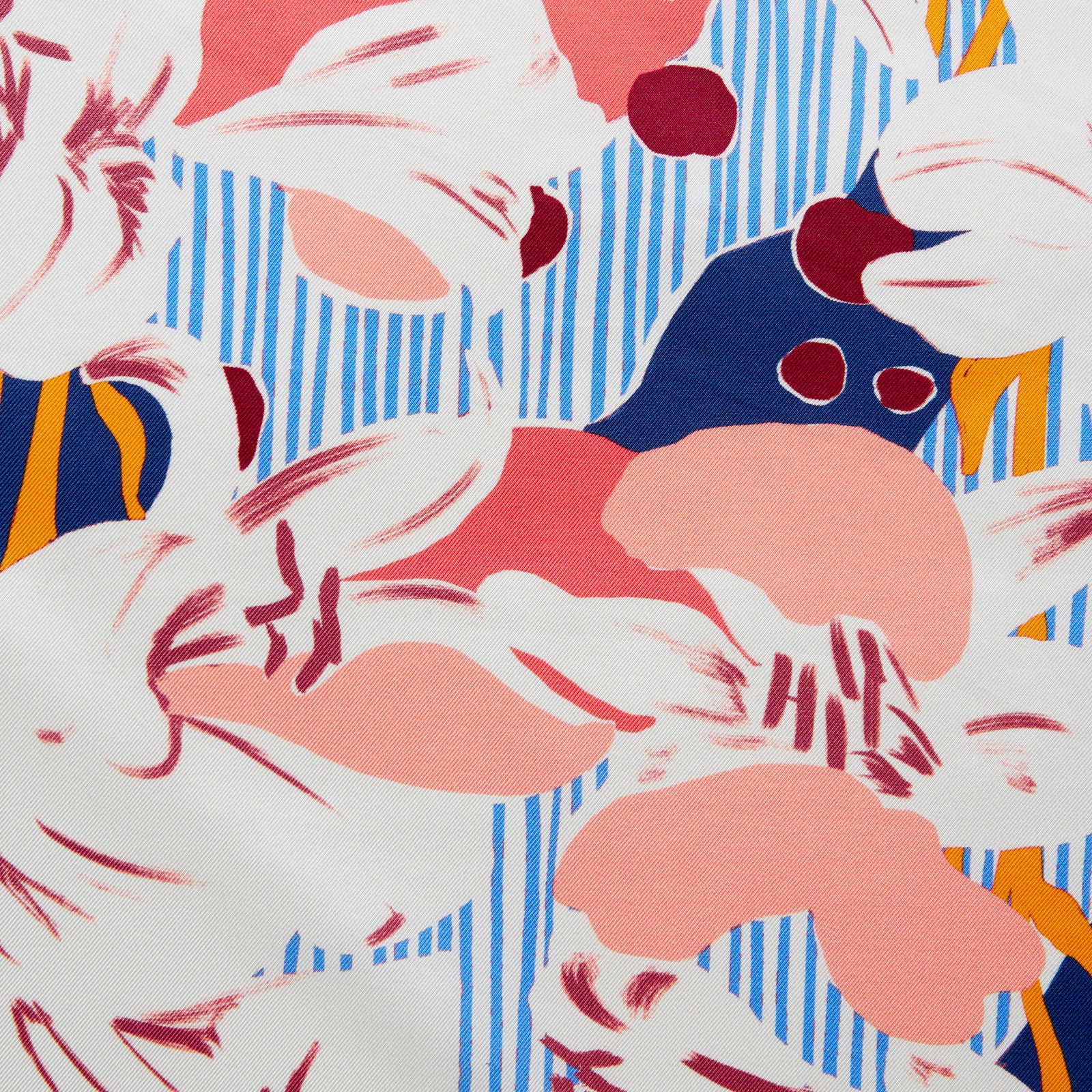 View 3 of product Pink and Red Lily Silk Pocket Square
