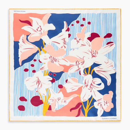 Pink and Red Lily Silk Pocket Square Image 3