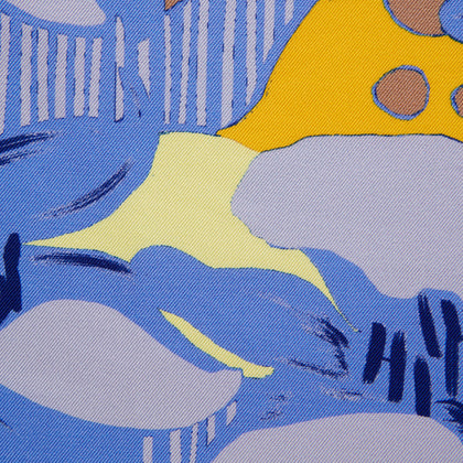Blue and Yellow Lily Silk Pocket Square Image 2
