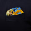 View 2 of product Blue and Yellow Lily Silk Pocket Square