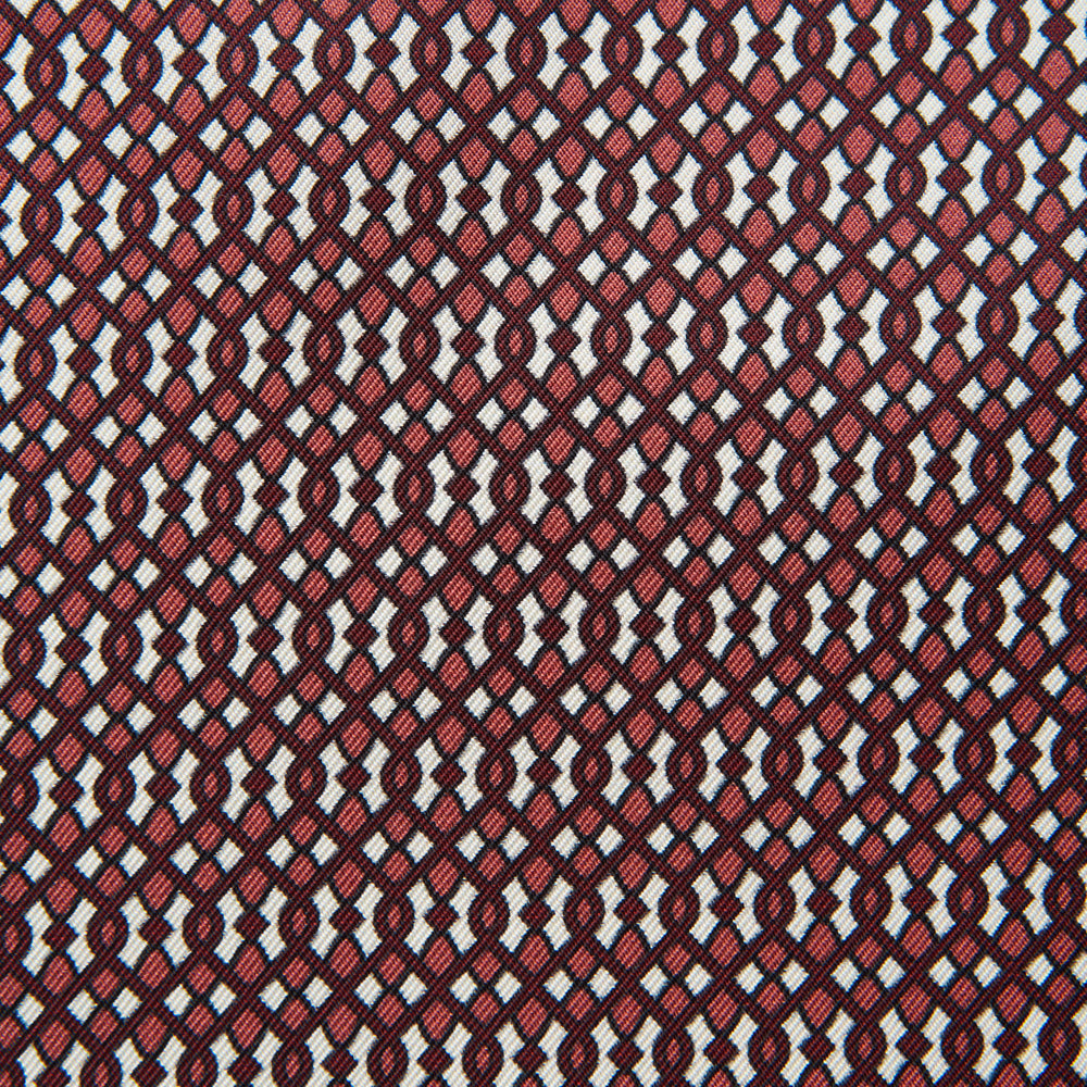 Brown Tile Bloomsbury-inspired Pattern Silk Pocket Square